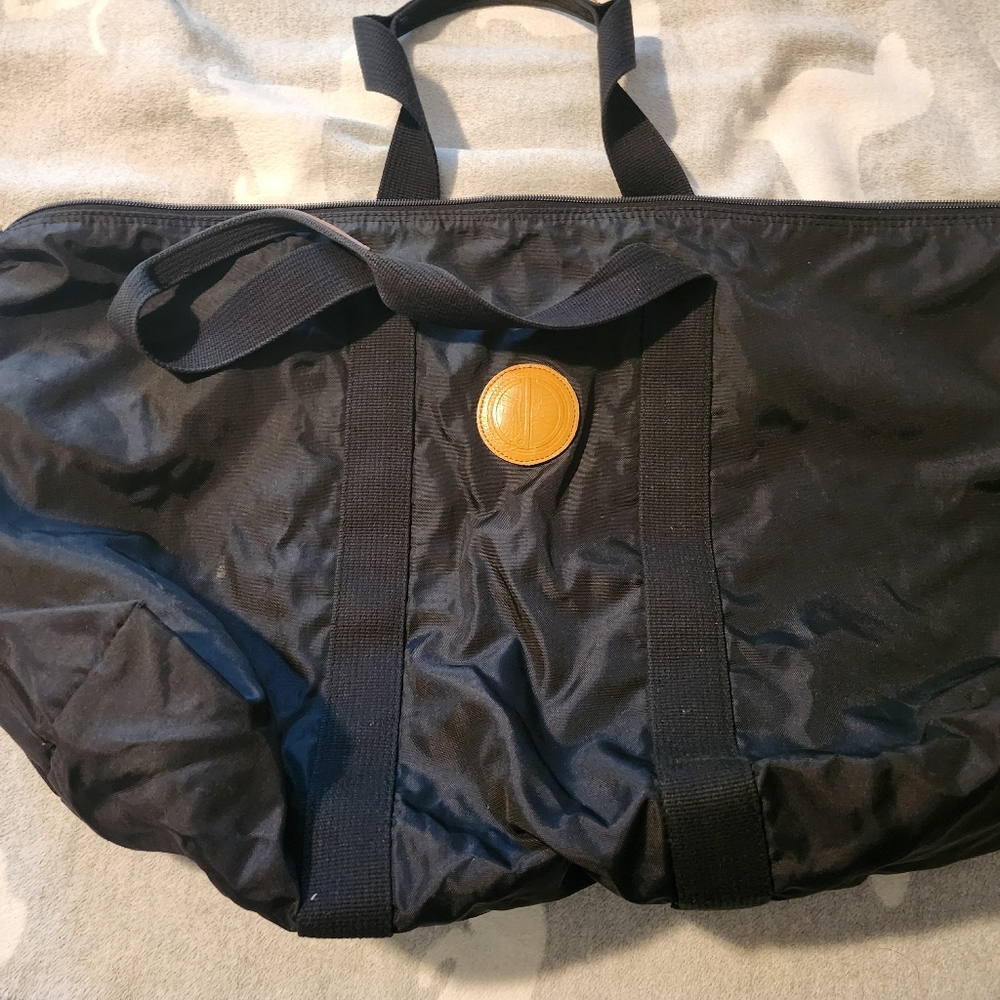 Dunhill Black Duffel Bag with Brown Accent